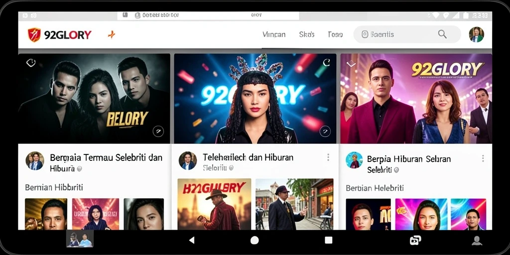 Tampilan antarmuka aplikasi 92GLORY yang modern dan informatif.