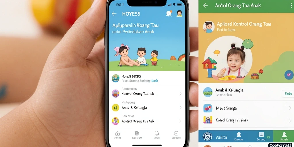 Tampilan antarmuka HOYE55 yang ramah pengguna untuk kontrol orang tua.