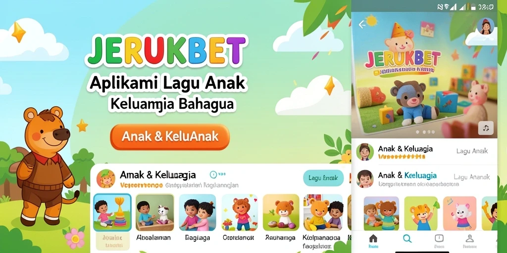 Antarmuka ramah anak JERUKBET dengan banyak lagu.