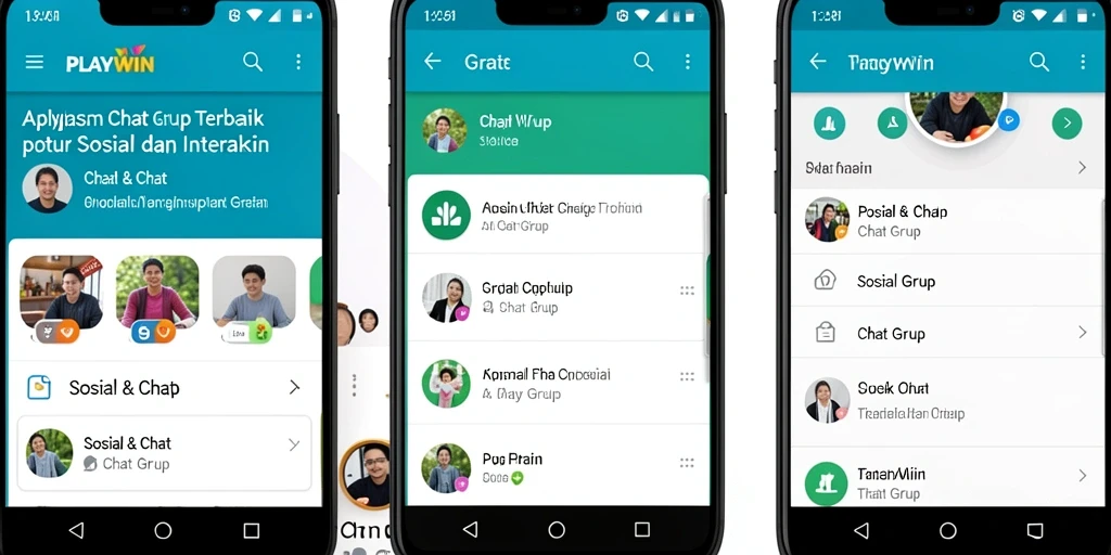 Antarmuka PLAYWIN menunjukkan kemudahan interaksi dalam chat grup.
